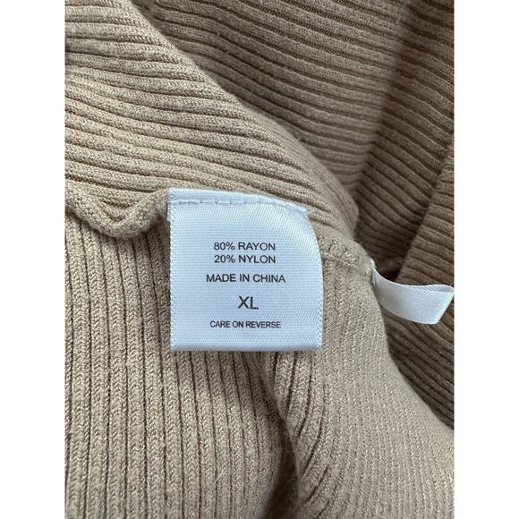 New York and Company Womens Cardigan Size XL Brown Long Sleeve Open Front Ribbed - Picture 5 of 11